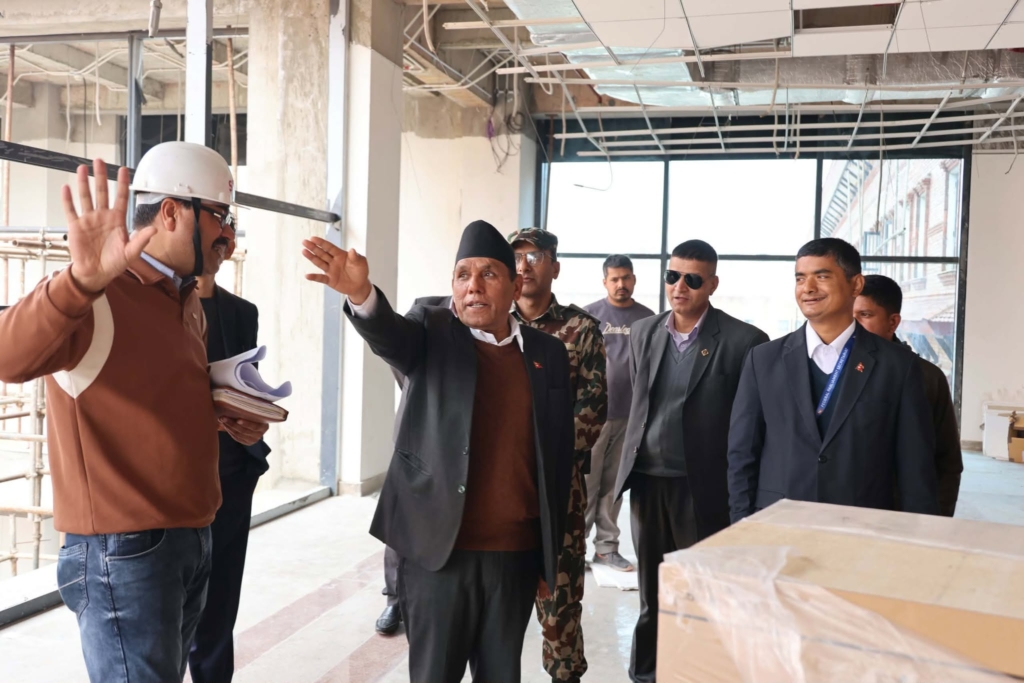 राष्ट्रियसभा अध्यक्षद्वारा निर्माणाधीन संघीय संसद भवनको आकस्मिक अनुगमन