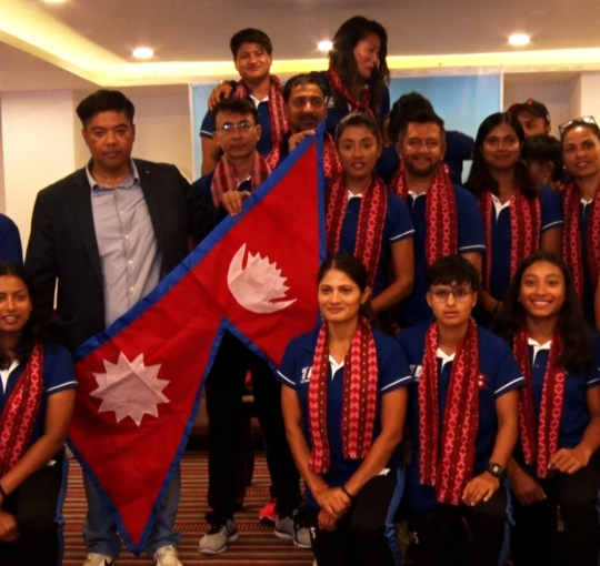 आईसीसी वुमन्स च्यालेन्ज ट्रफी खेल्न रुवान्डा जाने नेपाली  टोलीलाई बिदाइ