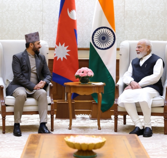 भारतीय प्रधानमन्त्री मोदी र रास्वपा सभापति रवि लामिछानेबीच भेटवार्ता