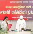 एमाले वरिष्ठ नेता भण्डारीद्वारा अध्यक्ष ओली समक्ष शपथ